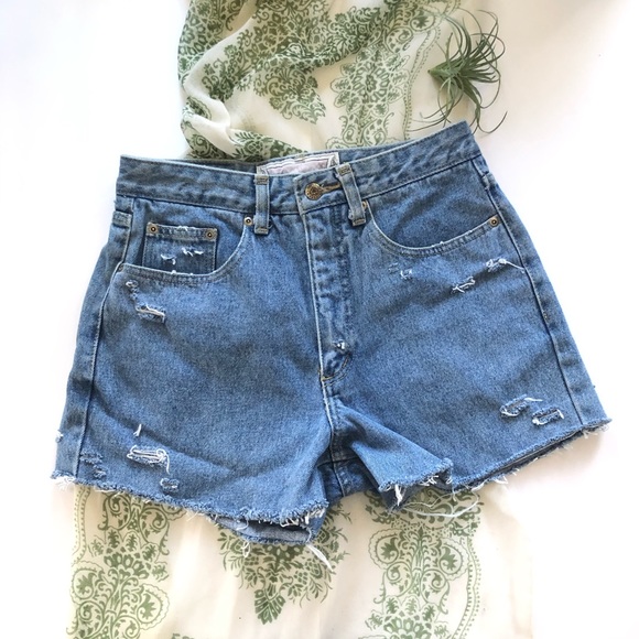 Vintage Pants - Vtg Z Cavaricci Mom Jean Short Cut Off Distress 28